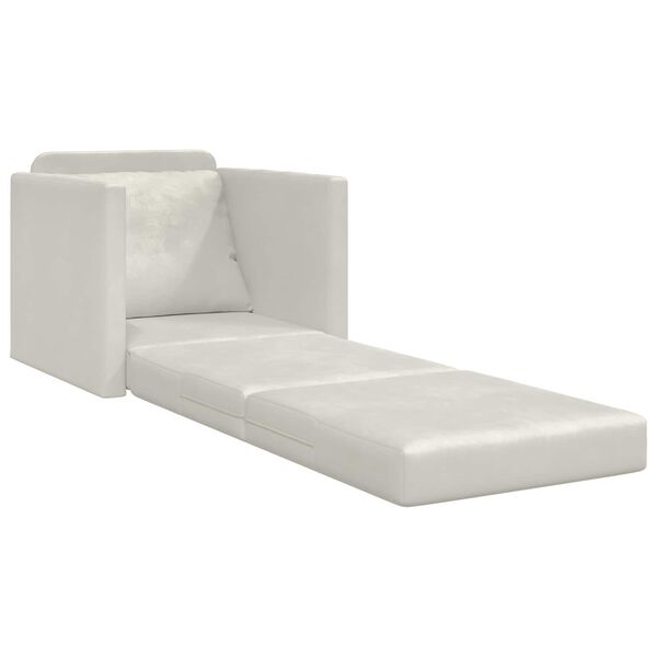 vidaXL Sofa lova 60cm Kreminė Aksomas
