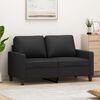 vidaXL Dvivietė sofa, juodos spalvos, 120cm, dirbtinė oda