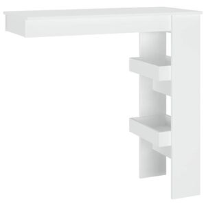 vidaXL Sieninis baro staliukas, baltas, 102x45x103,5cm, mediena