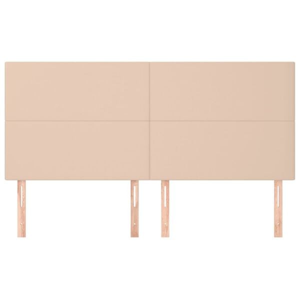 vidaXL Lovos galvūgalis, kapučino spalvos, 200x5x118/128 cm, dirbtinė oda