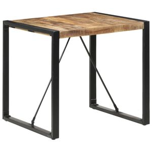 vidaXL Valgomojo stalas, 80x80x75cm, neapdorota mango mediena