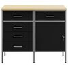 vidaXL Darbo spinta su stalčių 2 pcs Juoda ir pilka 75 x 45 x 85 cm