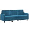 vidaXL Trivietė sofa, mėlynos spalvos, 180cm, aksomas