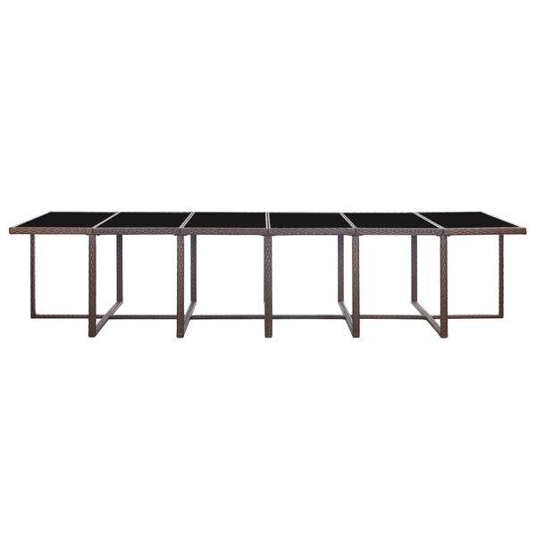 vidaXL Lauko komplektas su pagalvėmis, 17 dalių, rudas, poliratanas