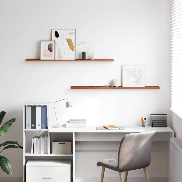 vidaXL Sieninė lentyna 2 pcs Raudona 115 x 9 x 3 cm Apdirbta mediena