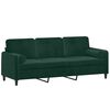 vidaXL Trivietė sofa su pagalvėlėmis, tamsiai žalia, 180cm, aksomas