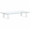 vidaXL Monitoriaus stovas, baltas, 40x20x8cm, stiklas ir metalas