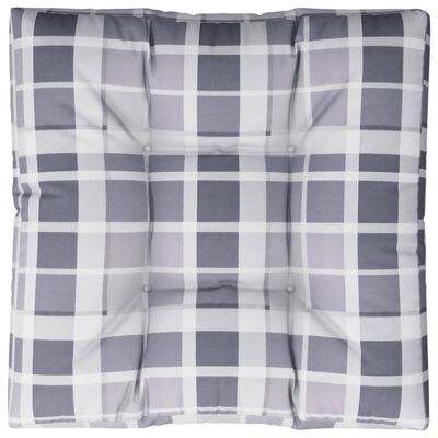 vidaXL Paletės pagalvėlė, pilka, 80x80x12cm, audinys, languota