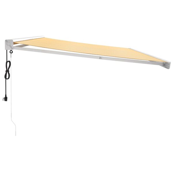 vidaXL I&scaron;traukiama markizė, geltona/balta, 5x3m, audinys ir aliuminis