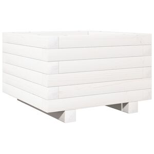 vidaXL Sodo lovelis, baltas, 40x40x26,5cm, pu&scaron;ies medienos masyvas