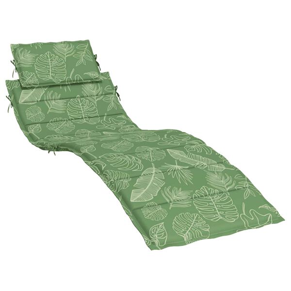 vidaXL Saulės gulto čiužinukas, oksfordo audinys, su lapais