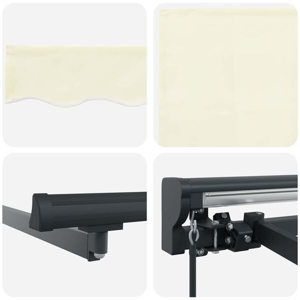 vidaXL I&scaron;traukiama markizė Kreminė 350 x 250 cm Poliesteris ir Metalas