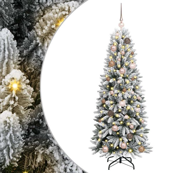 vidaXL Dirbtinė Kalėdų eglutė su 150 LED s stovu Balta 150 cm