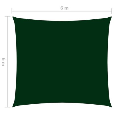 vidaXL Uždanga nuo saulės, tamsiai žalia, 6x6m, oksfordo audinys
