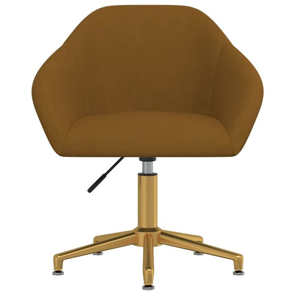 vidaXL Pasukamos valgomojo kėdės, 2vnt., rudos spalvos, aksomas