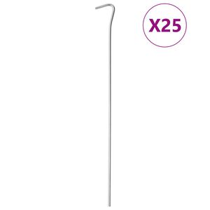 vidaXL Palapinės kai&scaron;čiai, 25vnt., 30cm, skersmuo 4mm, plienas