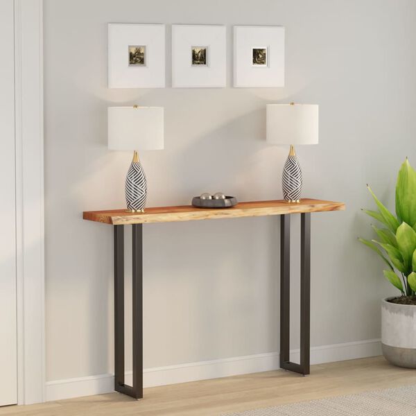 vidaXL Stalvir&scaron;is, 180x30x2,5cm, akacijos masyvas, su gyvu kra&scaron;tu