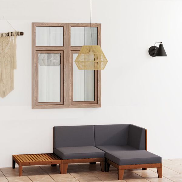 vidaXL Poilsio komplektas su pagalvėmis, 4 dalių, akacijos masyvas