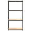 vidaXL Sandėliavimo lentyna, 4 auk&scaron;tų, antracito, plienas ir mediena