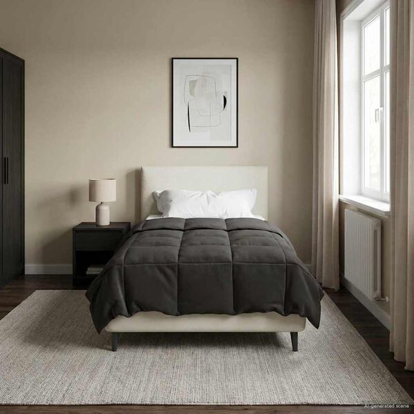 vidaXL Vasaros antklodė Tik&scaron;tas Antracitas 140 x 220 cm Mikropluo&scaron;tas