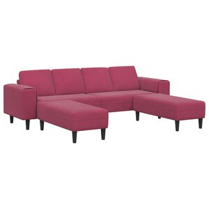 vidaXL Svetainės sofa 3 pcs Vyno raudona