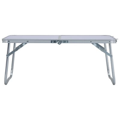 vidaXL Sulankstomas stovyklavimo stalas, baltas, 60x40cm, aliuminis