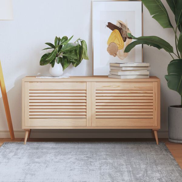 vidaXL Spintelės durelės, 2vnt., 39,5x59,4cm, pušis, žaliuzių dizaino