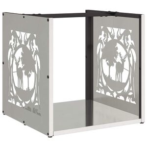 vidaXL Stovas malkoms, 40x40x40 cm, nerūdijantis plienas