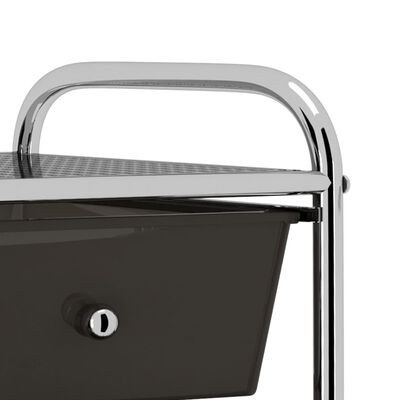 vidaXL Mobilus vežimėlis, 4 stalčiai, juodos spalvos, plastikas
