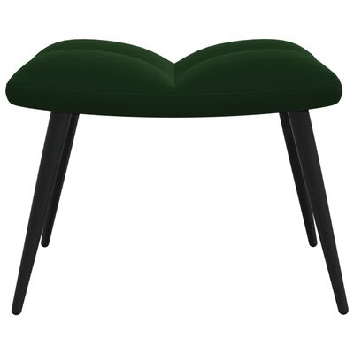 vidaXL Poilsio kėdė su pakoja, tamsiai žalios spalvos, aksomas