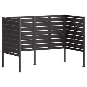 vidaXL Atliekų konteinerio ekranas 167 x 85 x 113 cm Plienas Juoda