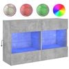 vidaXL Sieninė TV spintelė su LED lemputėmis, betono, 98,5x30x60,5cm