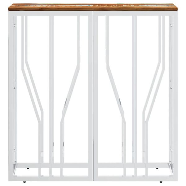 vidaXL Konsolinis staliukas, sidabrinis, plienas ir perdirbta mediena