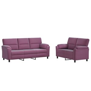 vidaXL Sofos komplektas 2 pcs Violetinė Aksomas