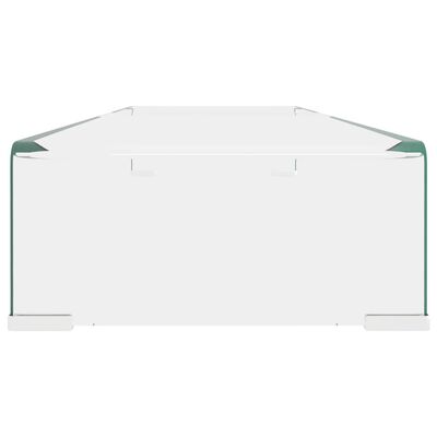 vidaXL TV stovas/monitoriaus pakyla, skaidrus stiklas, 100x30x13 cm