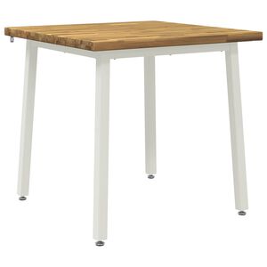 vidaXL 60 x 55 x 75 cm Kietos akacijos mediena Balta Stačiakampio