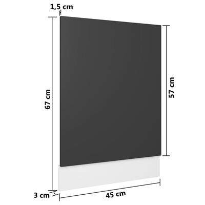 vidaXL Indaplovės plokštė, pilkos spalvos, 45x3x67cm, MDP