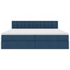 vidaXL Lova su daiktų laikymo vieta ir LED Mėlyna 200 x 200 cm audinys