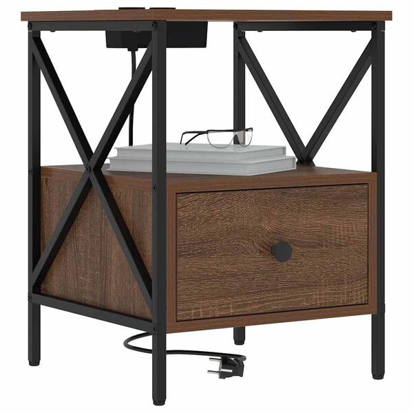 vidaXL &Scaron;alia lovos spintelė Rudas ąžuolas 41,5 x 40,5 x 55 cm