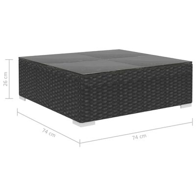 vidaXL Sodo baldų komplektas su pagalvėmis, 6d., juodas, poliratanas