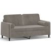 vidaXL Dvivietė sofa su pagalvėmis, &scaron;viesiai pilka, 140cm, aksomas