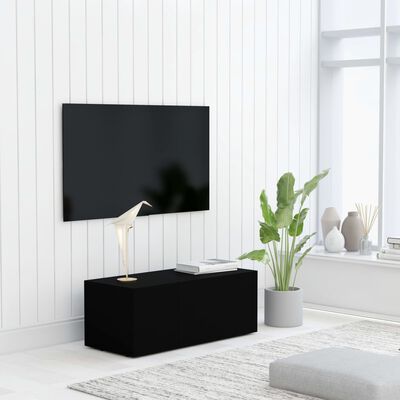vidaXL Televizoriaus spintelė, juodos spalvos, 80x34x30cm, MDP