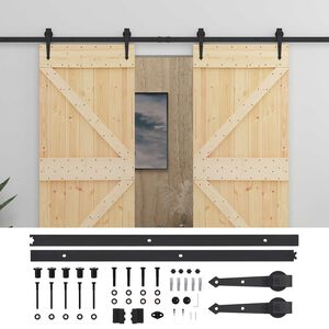 vidaXL Slankios durys 2 vnt. 90 x 210 cm Pu&scaron;ies medienos masyvas