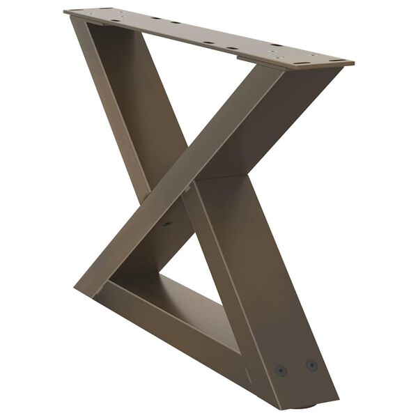 vidaXL Kavos staliuko kojelės, 2 vnt., natūralus plienas, 60x(30-31,3) cm, plienas