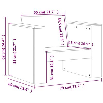 vidaXL Sodo poilsio baldų komplektas, 2 dalių, douglas eglės masyvas