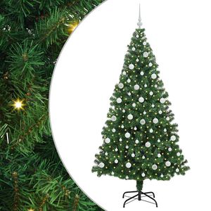 vidaXL Dirbtinė Kalėdų eglutė Žalia 210 cm PVC ir Plienas ir Plastikas