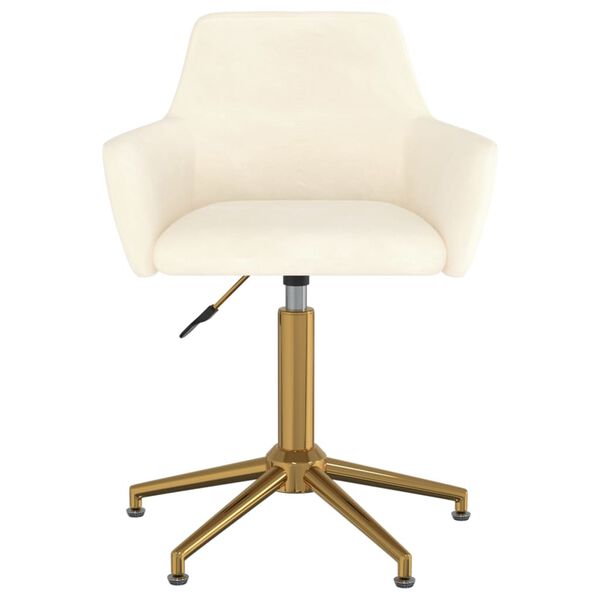 vidaXL Pasukama valgomojo kėdė, kreminės spalvos, aksomas