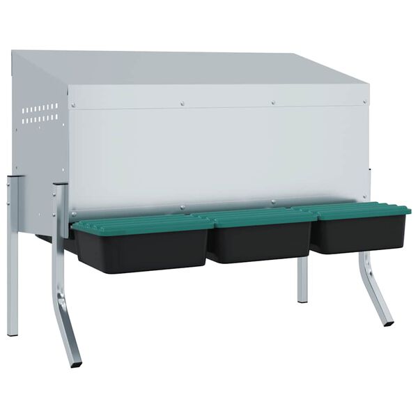 vidaXL Vi&scaron;čių lizdas, 3 skyriai su kojelėmis, cinkuotas plienas