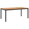 vidaXL Lauko stalas Natūrali ir juoda 180 x 90 x 75 cm