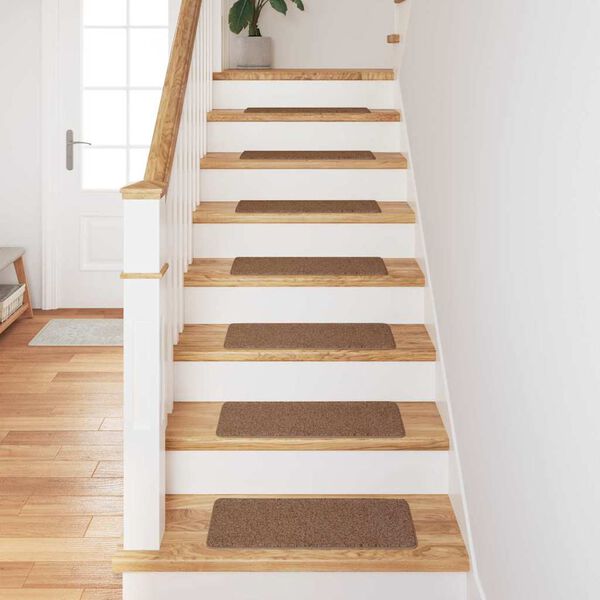 vidaXL Slydimui atsparūs laiptų kilimėliai 15 pcs Geltona 60 x 25 cm